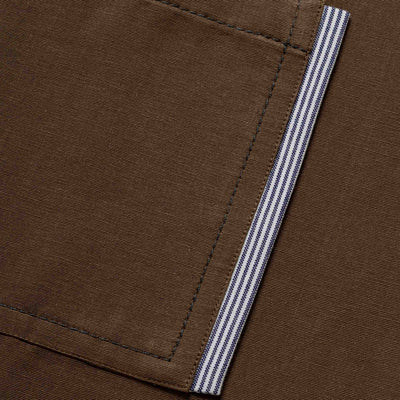 Classic Chef Apron, Dark Brown with White Straps, Men or Women