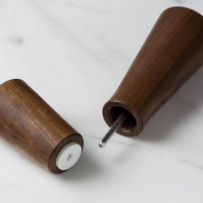 Magnus Pepper and Salt Mills, Hand-finshed, Crush-Grind Mechanism, Dark Walnut Wood