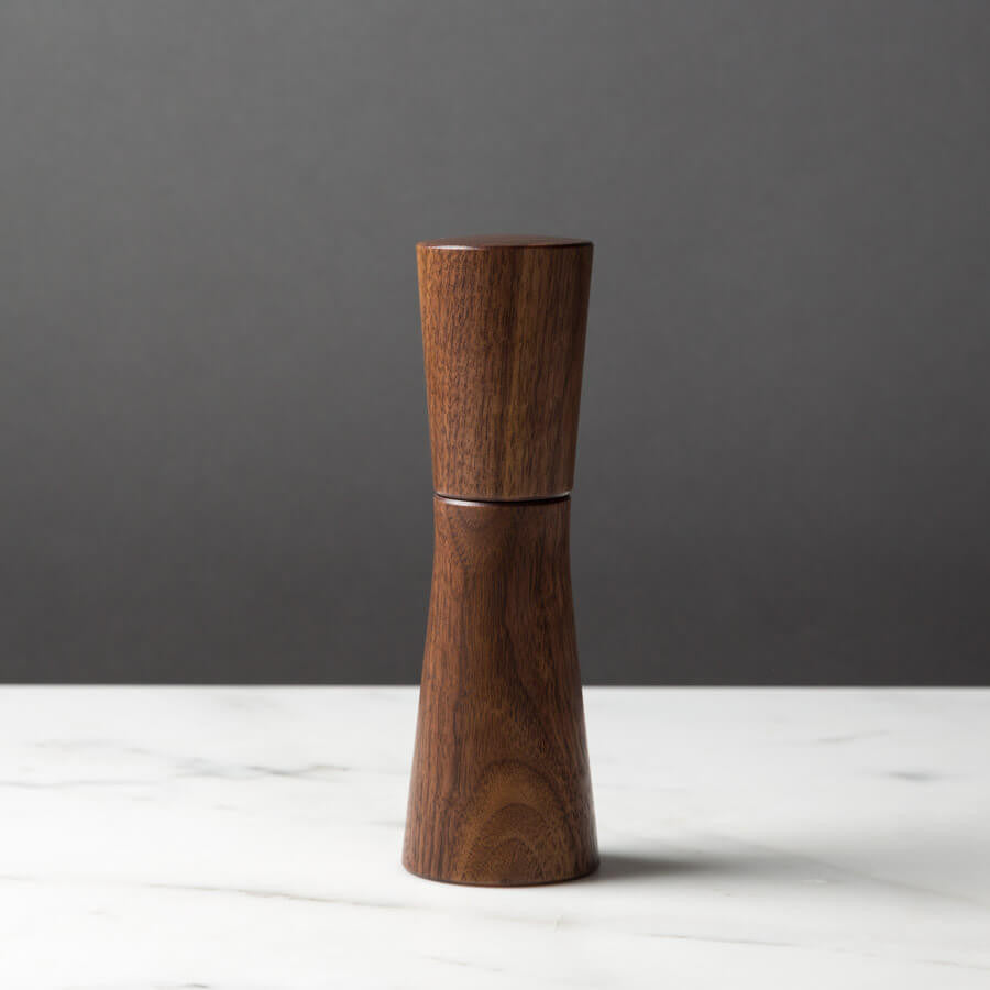 Magnus Salt or Pepper Mill Medium Dark Walnut, Hand-finished, Magnus Lundstrom Design