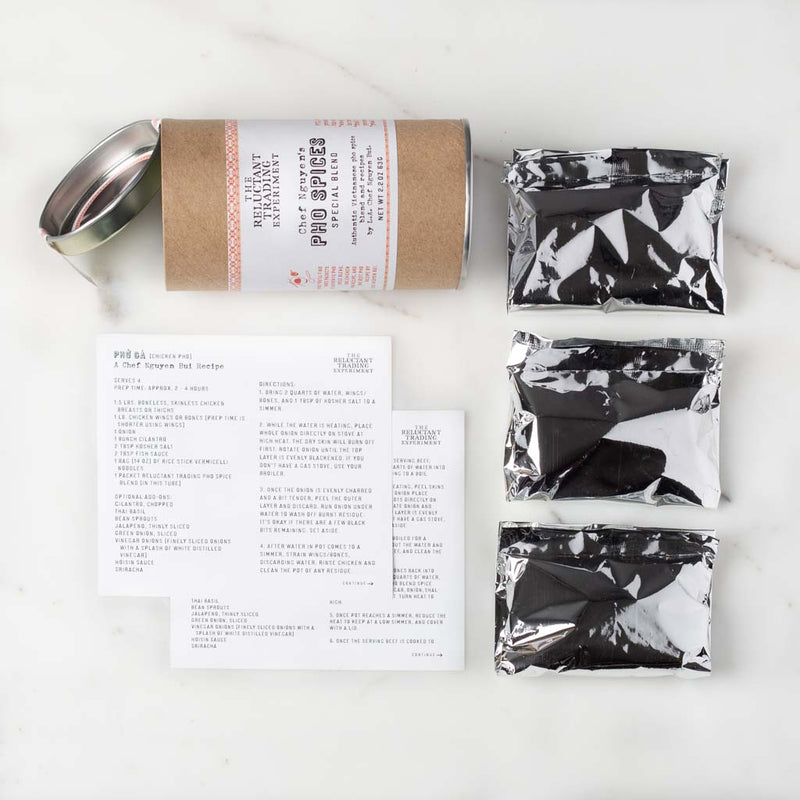 Authentic Vietnamese Pho Soup Starter Kit Blend Chef Nguyen Bui with Recipes Pho Ga and Pho Bo Gift Set