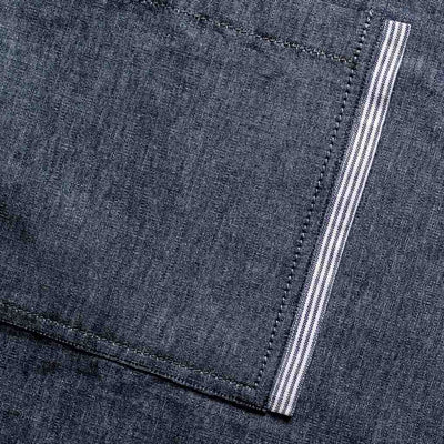 Cross-Back Chef Apron, Blue Denim with Black Straps, Men and Women-[Reluctant Trading Experiment]-
